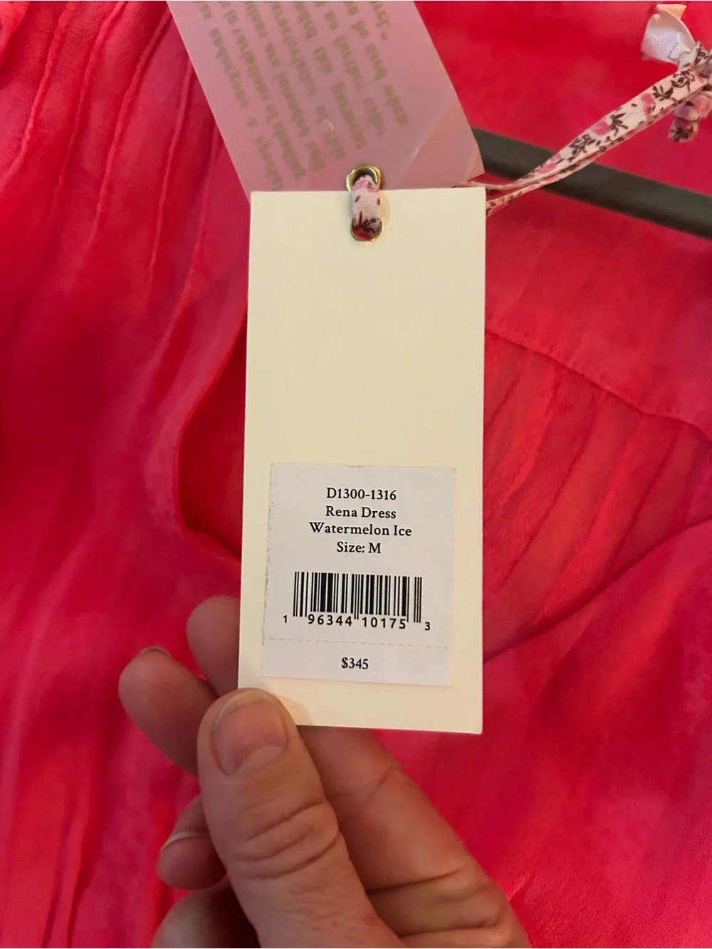 Love Shack Fancy Vibrant Pink Ruffled Tiered Mini Dress - Picture 6 of 8